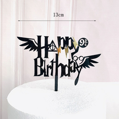 Tamni crtić Sretan rođendan Akrilni nadjev za tortu Slatki dječak vještica Pokrivač za tortu za dječju rođendansku zabavu Ukrasi za tortu Baby Shower