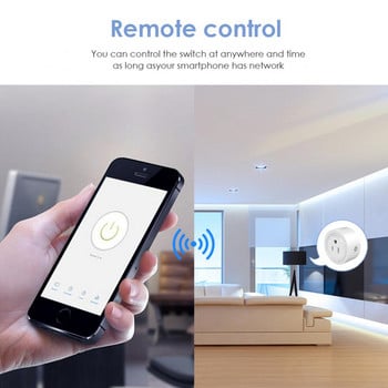 Tuya 10A Smart Plug Tuya Smart Home US/JP/IS WiFi Smart Socket Ο φωνητικός έλεγχος λειτουργεί με την εφαρμογή Smart Life Alexa Google Home