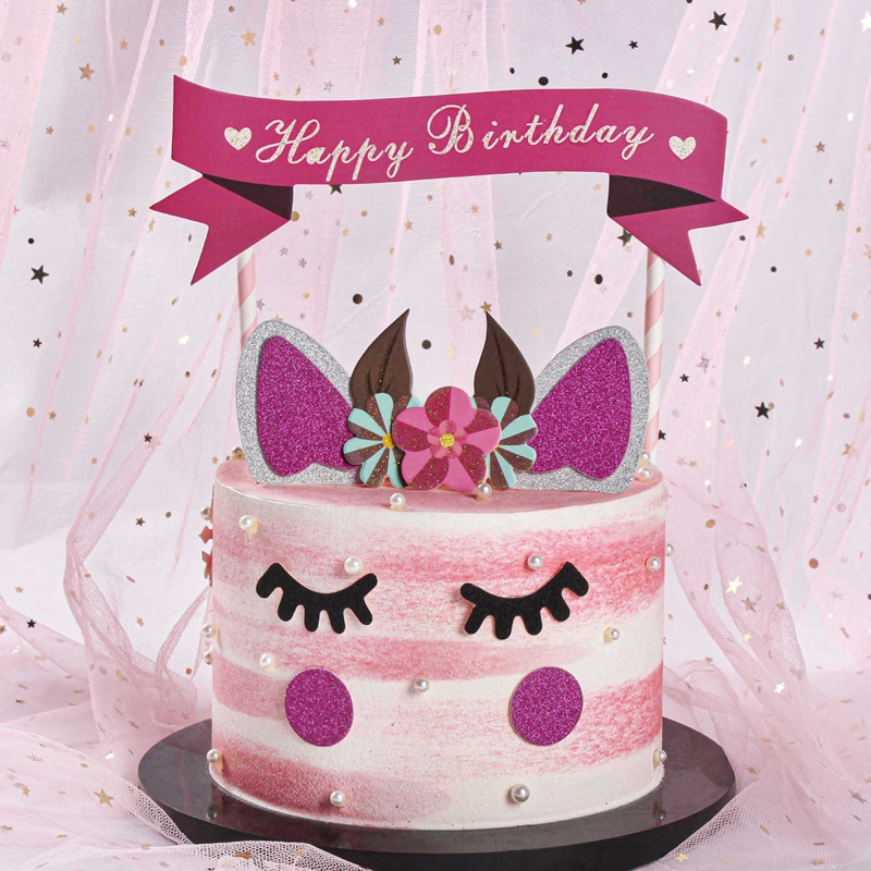 1 rinkinys vienaragių tortų tvarsčių, skirtų vaikų gimtadienio vakarėliui, tortų papuošimai kūdikių vakarėliui torto vėliavėlės gimtadienio vakarėlio reikmenys