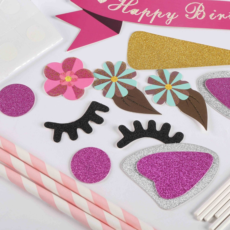 1 rinkinys vienaragių tortų tvarsčių, skirtų vaikų gimtadienio vakarėliui, tortų papuošimai kūdikių vakarėliui torto vėliavėlės gimtadienio vakarėlio reikmenys