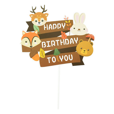 1 rinkinys Miško vakarėlio gyvūnėlių keksų kepurė Animacinių filmų gyvūnai teminiai tortų keptuvės vaikams Gimtadienio vakarėlio puošmenos Kūdikių dušo reikmenys