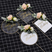 1 τεμ Μεταλλικό κάλυμμα χριστουγεννιάτικου κέικ Τεχνητά λουλούδια Τούρτες για τούρτες για DIY Baby Shower Διακόσμηση πάρτι γενεθλίων Διακόσμηση ψησίματος