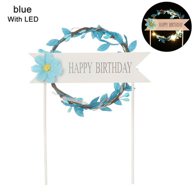 1PC LED rasvjeta u obliku srca Pearl Preljevi za kolače Baby Happy Birthday Wedding Cupcakes Party Cake Bljeskajući alat za ukrašavanje 2022.