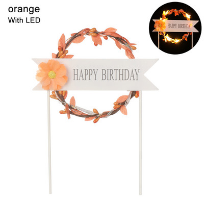 1PC LED rasvjeta u obliku srca Pearl Preljevi za kolače Baby Happy Birthday Wedding Cupcakes Party Cake Bljeskajući alat za ukrašavanje 2022.