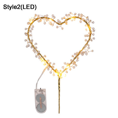 1PC LED rasvjeta u obliku srca Pearl Preljevi za kolače Baby Happy Birthday Wedding Cupcakes Party Cake Bljeskajući alat za ukrašavanje 2022.