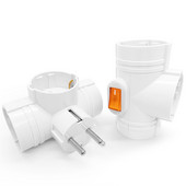 Utikač za pretvorbu europskog tipa, 1 u 3 smjera EU standardna utičnica adaptera napajanja 16 A Putni utikači AC 250 V s kontrolom prekidača