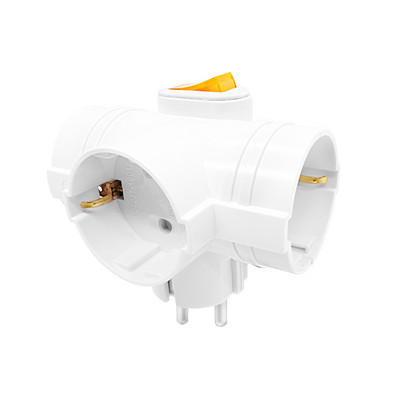 Utikač za pretvorbu europskog tipa, 1 u 3 smjera EU standardna utičnica adaptera napajanja 16 A Putni utikači AC 250 V s kontrolom prekidača