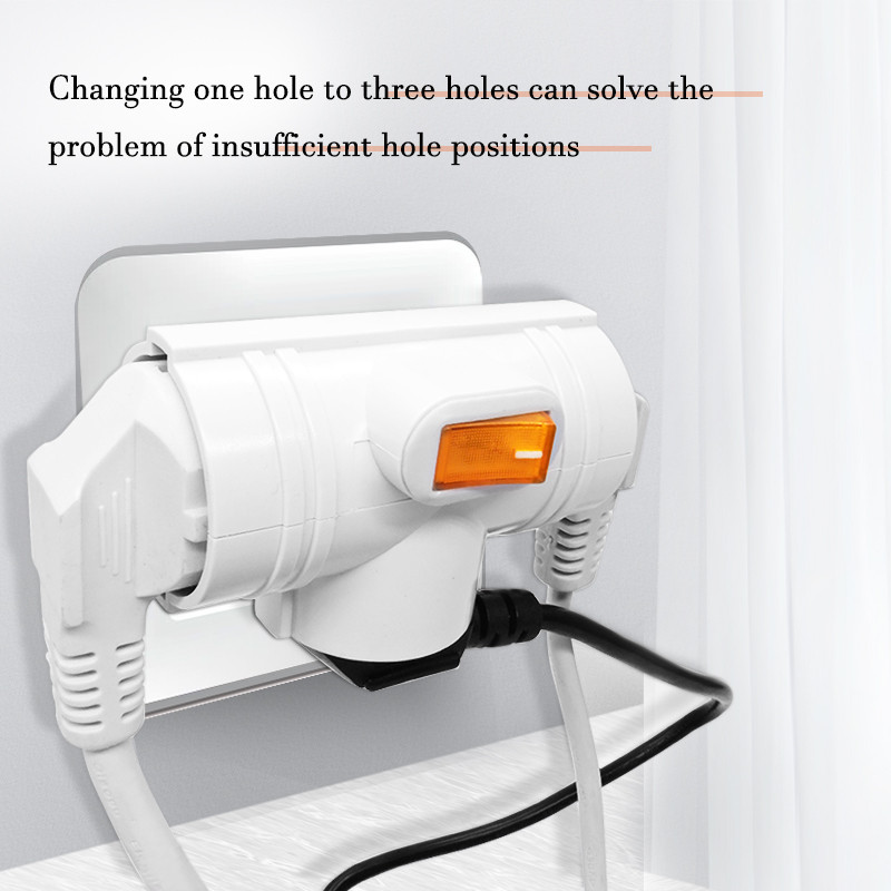 Utikač za pretvorbu europskog tipa, 1 u 3 smjera EU standardna utičnica adaptera napajanja 16 A Putni utikači AC 250 V s kontrolom prekidača