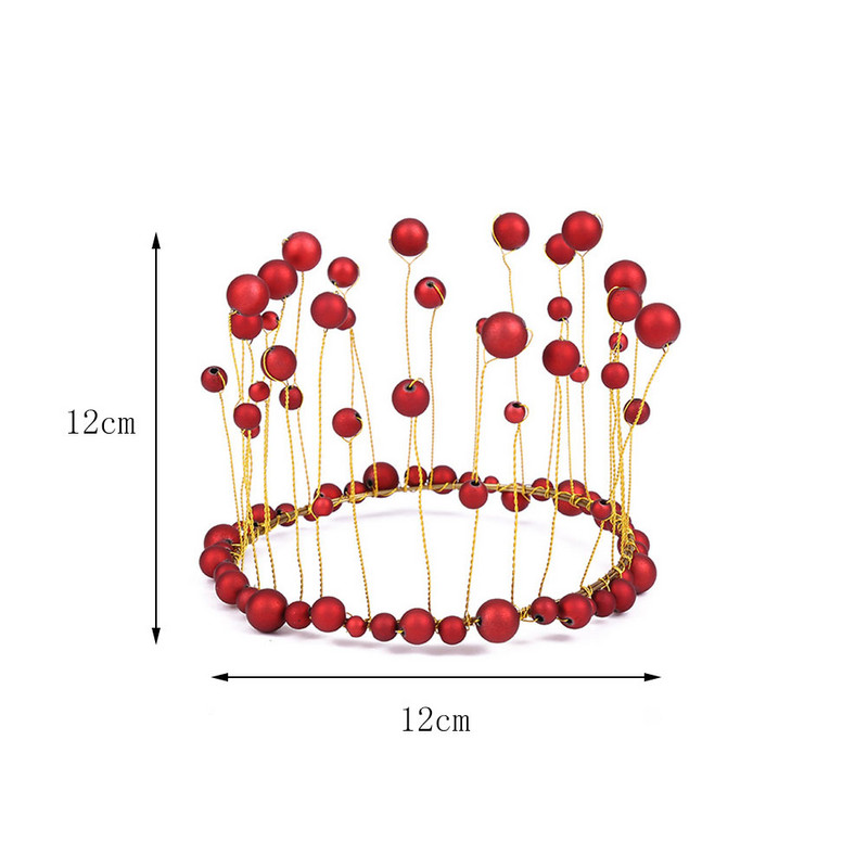 Μεταλλικό μαργαριτάρι Princess Crown Cake Topper Artificial Pearls Headdress Γαμήλια τούρτα Διακόσμηση Baby Shower Topper γενεθλίων Χειροποίητο