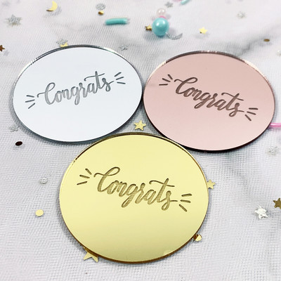 10db szett arany ezüst akril tükör Boldog születésnapot Cupcake Top Cupcakes Kártyabetét Zászló tortadíszek születésnapi partira