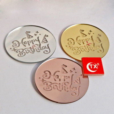 10db szett arany ezüst akril tükör Boldog születésnapot Cupcake Top Cupcakes Kártyabetét Zászló tortadíszek születésnapi partira