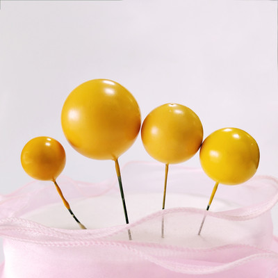 4 tk 2-4cm kuldroosad plastikust palliga koogikatted Värvilised koogipealsed beebiõhtu jaoks sünnipäevapeo tarvikud koogikaunistusteks