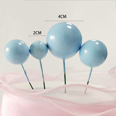 4 tk 2-4cm kuldroosad plastikust palliga koogikatted Värvilised koogipealsed beebiõhtu jaoks sünnipäevapeo tarvikud koogikaunistusteks