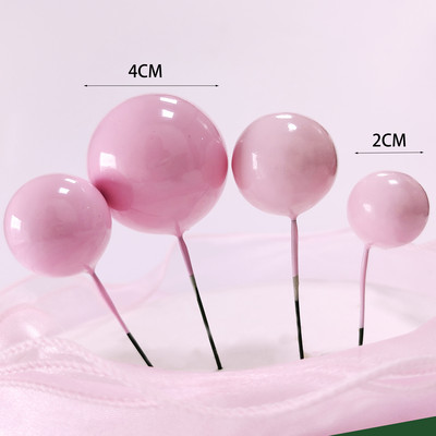 4 tk 2-4cm kuldroosad plastikust palliga koogikatted Värvilised koogipealsed beebiõhtu jaoks sünnipäevapeo tarvikud koogikaunistusteks