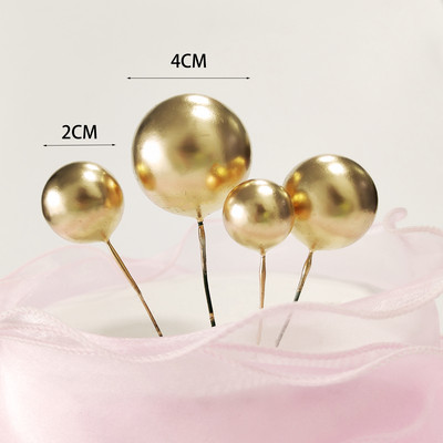 4 tk 2-4cm kuldroosad plastikust palliga koogikatted Värvilised koogipealsed beebiõhtu jaoks sünnipäevapeo tarvikud koogikaunistusteks