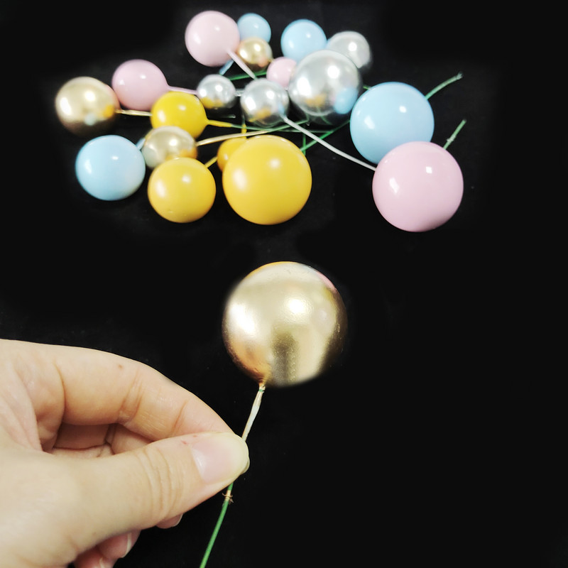 4 tk 2-4cm kuldroosad plastikust palliga koogikatted Värvilised koogipealsed beebiõhtu jaoks sünnipäevapeo tarvikud koogikaunistusteks