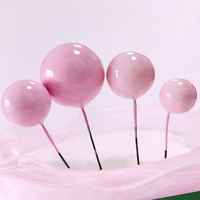 4 tk 2-4cm kuldroosad plastikust palliga koogikatted Värvilised koogipealsed beebiõhtu jaoks sünnipäevapeo tarvikud koogikaunistusteks