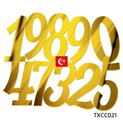 1 Σετ 0-9 Numbers Happy Birthday Cake Topper Χρυσό ασημί ακρυλικό κάλυμμα γαμήλιου πάρτι Cupcake για Παιδικά Διακοσμητικά κέικ γενεθλίων