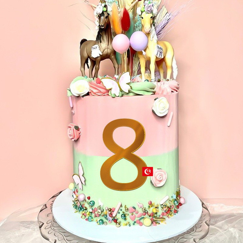 1 Σετ 0-9 Numbers Happy Birthday Cake Topper Χρυσό ασημί ακρυλικό κάλυμμα γαμήλιου πάρτι Cupcake για Παιδικά Διακοσμητικά κέικ γενεθλίων