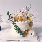 Lovely Baby Deer Születésnapi Party Lány Torta Topper Erdei Téma Gyerekparti Boldog Kellékek Desszert Díszítő Állat