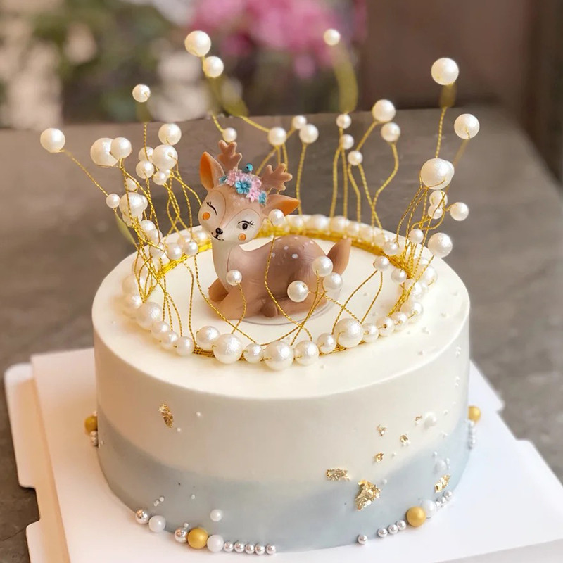 Lovely Baby Deer Születésnapi Party Lány Torta Topper Erdei Téma Gyerekparti Boldog Kellékek Desszert Díszítő Állat