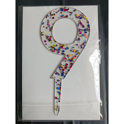 1 buc Cel mai nou cu sclipici transparent numărul 0-9 acrilic pentru tort pentru copii, femei, bărbați, petrecere de naștere, zile aniversare, decor tort