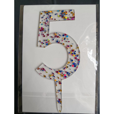 1 buc Cel mai nou cu sclipici transparent numărul 0-9 acrilic pentru tort pentru copii, femei, bărbați, petrecere de naștere, zile aniversare, decor tort