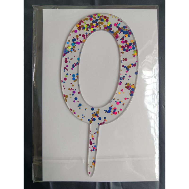 1 buc Cel mai nou cu sclipici transparent numărul 0-9 acrilic pentru tort pentru copii, femei, bărbați, petrecere de naștere, zile aniversare, decor tort