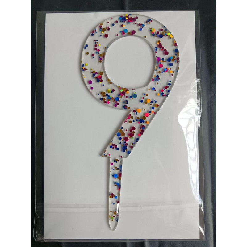 1 buc Cel mai nou cu sclipici transparent numărul 0-9 acrilic pentru tort pentru copii, femei, bărbați, petrecere de naștere, zile aniversare, decor tort
