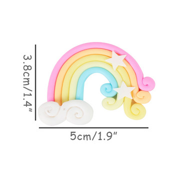дъга многоцветен облак горна част за кексчета момичета еднорог парти за рожден ден флагове за торта етикет декор сватбен десерт печене на торта декор