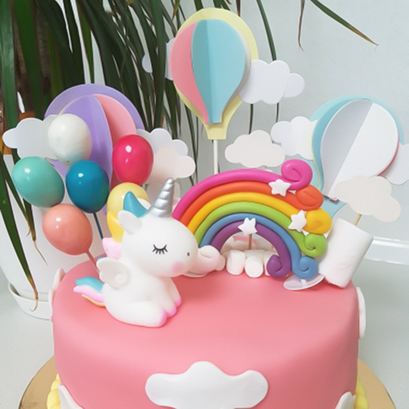duga višebojni oblak nadjev za cupcake djevojke jednorog rođendanska zabava zastavice za tortu oznaka dekor vjenčanje desert pečenje torte dekoracija