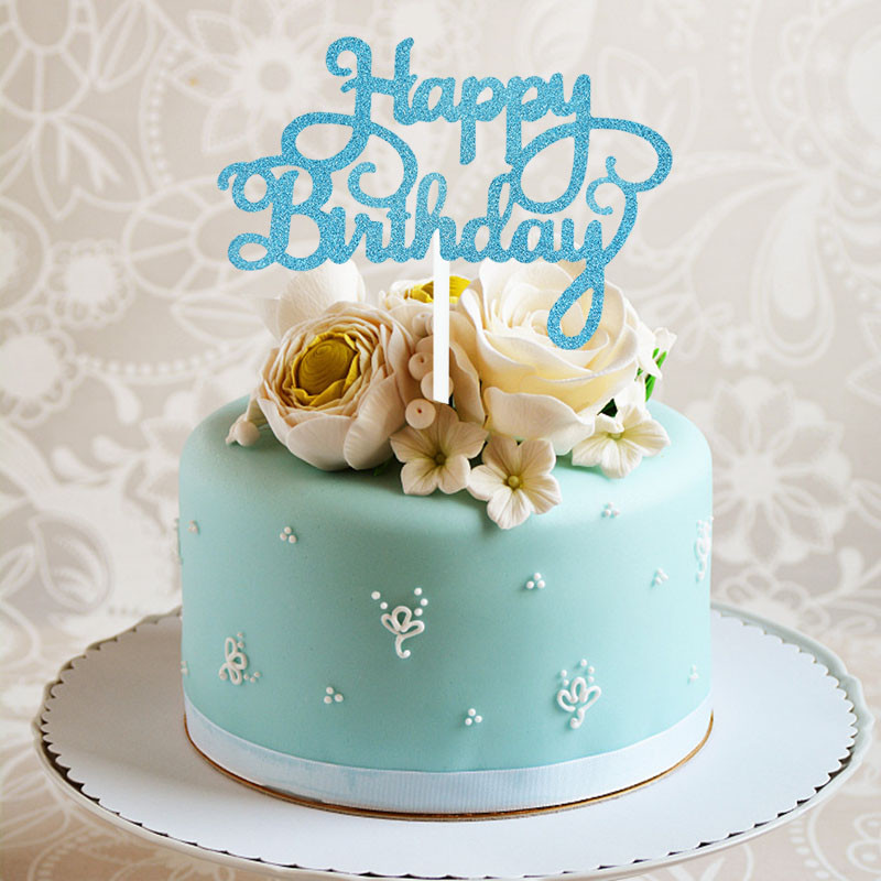 10db Glitter Boldog Születésnapot Letter Tortafedő Sparkle Paper Cupcake Topper Gyerekek Születésnapi Party Baby Shower Desszert Dekor