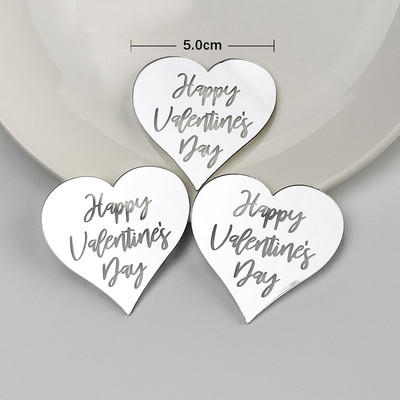 10kom preljeva za tortu za Valentinovo Akrilni ukrasi za kolače za vjenčanje u obliku srca Zlatno Srebrni Dekor preljeva za desert Sretno Valentinovo