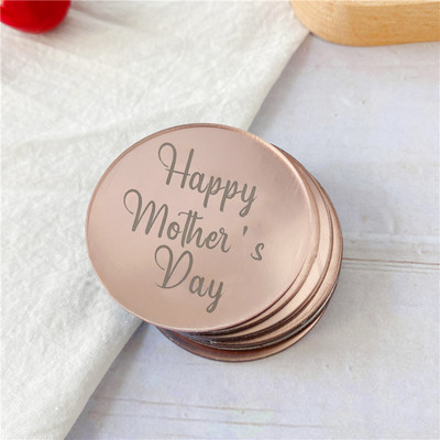 10 vnt. su gimtadieniu torto viršelis Valentino Motinos dienai akrilinis 3D apskritimas torto viršelis, skirtas vestuvių vakarėliui papuošti