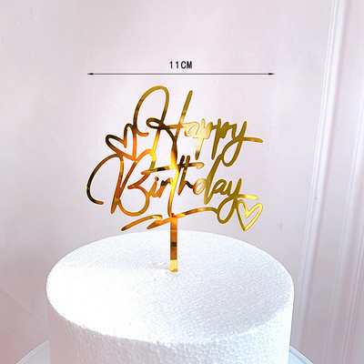 1Set sa zlatnim leptirom Ukras za tortu Sretan rođendan Djevojka Vjenčanje Nevjesta Deserti za kolače Dekoracije za tuširanje djeteta Pokloni