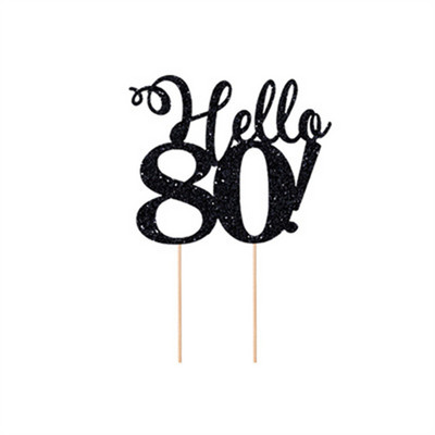 Arany Ezüst Fekete Hello 21 30 40 50 80 Kézzel írható tortafeltétek Boldog születésnapi party dekoráció évfordulós kellékekhez