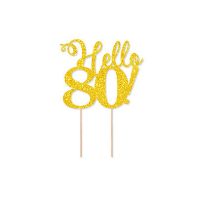 Arany Ezüst Fekete Hello 21 30 40 50 80 Kézzel írható tortafeltétek Boldog születésnapi party dekoráció évfordulós kellékekhez