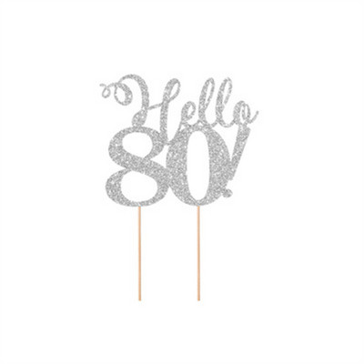 Arany Ezüst Fekete Hello 21 30 40 50 80 Kézzel írható tortafeltétek Boldog születésnapi party dekoráció évfordulós kellékekhez