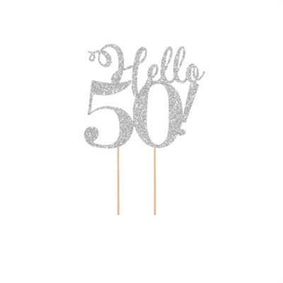 Arany Ezüst Fekete Hello 21 30 40 50 80 Kézzel írható tortafeltétek Boldog születésnapi party dekoráció évfordulós kellékekhez