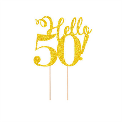 Arany Ezüst Fekete Hello 21 30 40 50 80 Kézzel írható tortafeltétek Boldog születésnapi party dekoráció évfordulós kellékekhez