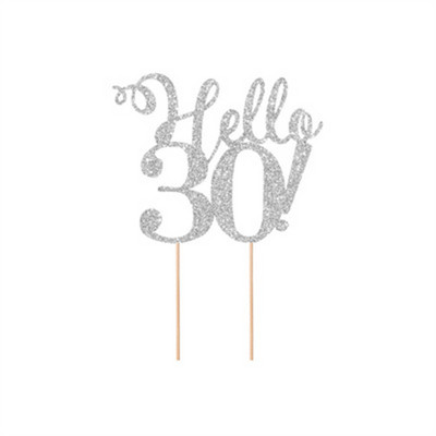 Arany Ezüst Fekete Hello 21 30 40 50 80 Kézzel írható tortafeltétek Boldog születésnapi party dekoráció évfordulós kellékekhez