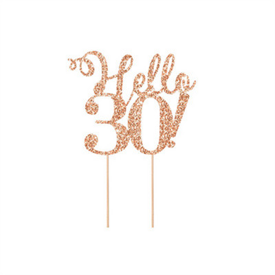 Arany Ezüst Fekete Hello 21 30 40 50 80 Kézzel írható tortafeltétek Boldog születésnapi party dekoráció évfordulós kellékekhez