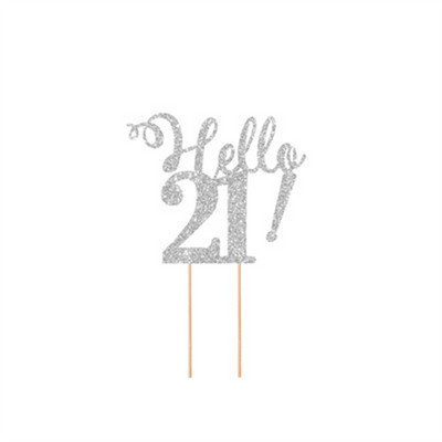 Arany Ezüst Fekete Hello 21 30 40 50 80 Kézzel írható tortafeltétek Boldog születésnapi party dekoráció évfordulós kellékekhez