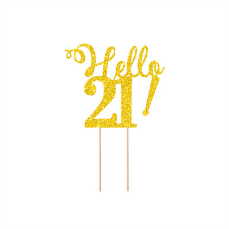 Arany Ezüst Fekete Hello 21 30 40 50 80 Kézzel írható tortafeltétek Boldog születésnapi party dekoráció évfordulós kellékekhez