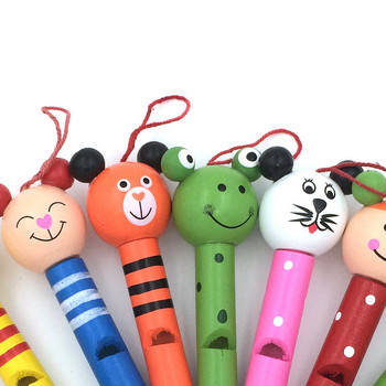 8 бр. Сладко анимационно животно Дървена свирка Почерпка Детски сувенири за рожден ден Подарък за гости Noise Maker Високоговорител Pinata Fill Ключодържател