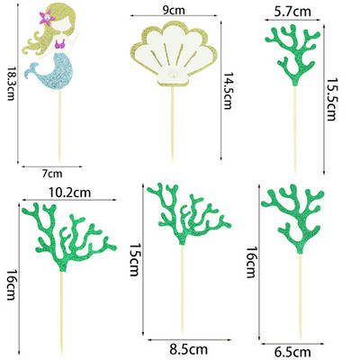 1 kom akrilne čestitke za umetanje sretne rođendanske torte Morska sirena Morska zvijezda Pismo navlake za tortu Rođendanska zabava Pecite ukrase
