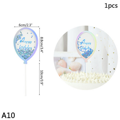 1 kom akrilne čestitke za umetanje sretne rođendanske torte Morska sirena Morska zvijezda Pismo navlake za tortu Rođendanska zabava Pecite ukrase