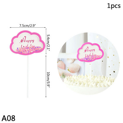 1 kom akrilne čestitke za umetanje sretne rođendanske torte Morska sirena Morska zvijezda Pismo navlake za tortu Rođendanska zabava Pecite ukrase