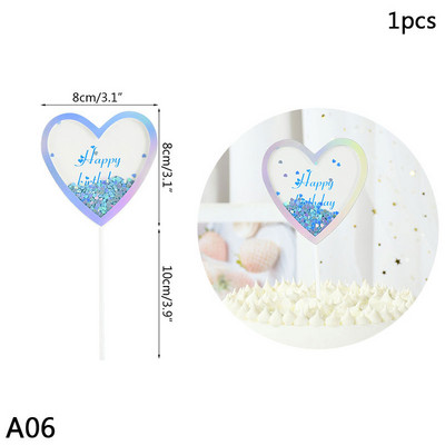 1 kom akrilne čestitke za umetanje sretne rođendanske torte Morska sirena Morska zvijezda Pismo navlake za tortu Rođendanska zabava Pecite ukrase