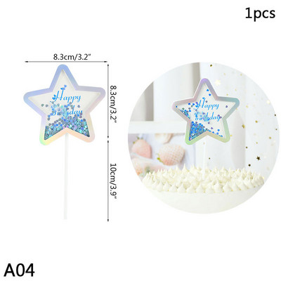 1 kom akrilne čestitke za umetanje sretne rođendanske torte Morska sirena Morska zvijezda Pismo navlake za tortu Rođendanska zabava Pecite ukrase